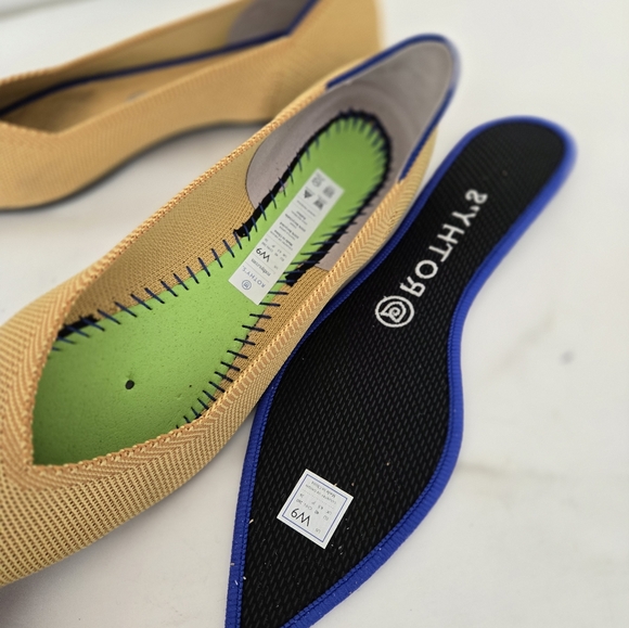 Rothy's The Point Slip on Flats Ballerin Shoes in Yellow Washable Fabric size 9 - Picture 15 of 16